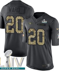 Nike San Francisco 49ers #20 Jimmie Ward Black Super Bowl LIV 2020 Stitched NFL Limited 2016 Salute to Service Jersey