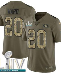 Nike San Francisco 49ers #20 Jimmie Ward Olive/Camo Super Bowl LIV 2020 Stitched NFL Limited 2017 Salute To Service Jersey