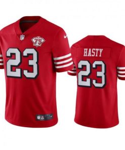 Nike San Francisco 49ers #23 Jamycal Hasty Red Rush 75th Anniversary Stitched NFL Vapor Untouchable Limited Jersey