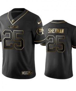 Nike San Francisco 49ers #25 Richard Sherman Black Golden Limited Edition Stitched NFL Jersey