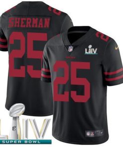 Nike San Francisco 49ers #25 Richard Sherman Black Super Bowl LIV 2020 Alternate Stitched NFL Vapor Untouchable Limited Jersey