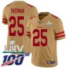 Nike San Francisco 49ers #25 Richard Sherman Gold Super Bowl LIV 2020 Stitched NFL Limited Inverted Legend 100th Season Jersey