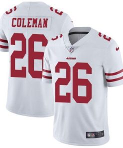 Nike San Francisco 49ers #26 Tevin Coleman White Stitched NFL Vapor Untouchable Limited Jersey