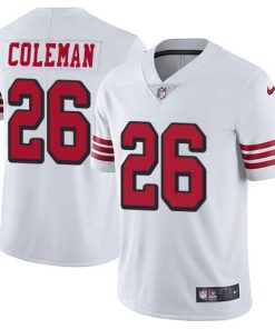 Nike San Francisco 49ers #26 Tevin Coleman White Rush Stitched NFL Vapor Untouchable Limited Jersey