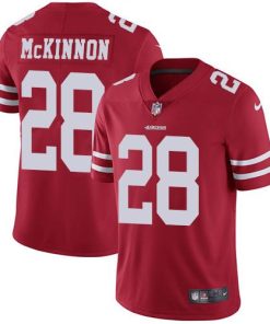 Nike San Francisco 49ers #28 Jerick McKinnon Red Team Color Stitched NFL Vapor Untouchable Limited Jersey