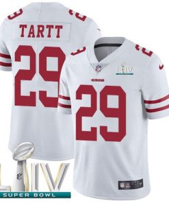 Nike San Francisco 49ers #29 Jaquiski Tartt White Super Bowl LIV 2020 Stitched NFL Vapor Untouchable Limited Jersey