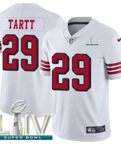 Nike San Francisco 49ers #29 Jaquiski Tartt White Super Bowl LIV 2020 Rush Stitched NFL Vapor Untouchable Limited Jersey