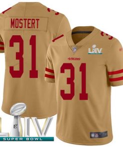Nike San Francisco 49ers #31 Raheem Mostert Gold Super Bowl LIV 2020 Stitched NFL Limited Inverted Legend Jersey