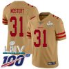 Nike San Francisco 49ers #31 Raheem Mostert Gold Super Bowl LIV 2020 Stitched NFL Limited Inverted Legend 100th Season Jersey