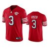 Nike San Francisco 49ers #3 Josh Rosen Red Rush 75th Anniversary Stitched NFL Vapor Untouchable Limited Jersey
