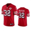 Nike San Francisco 49ers #32 Ricky Watters Red Rush 75th Anniversary Stitched NFL Vapor Untouchable Limited Jersey