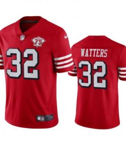 Nike San Francisco 49ers #32 Ricky Watters Red Rush 75th Anniversary Stitched NFL Vapor Untouchable Limited Jersey