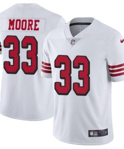 Nike San Francisco 49ers #33 Tarvarius Moore White Rush Stitched NFL Vapor Untouchable Limited Jersey