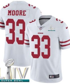 Nike San Francisco 49ers #33 Tarvarius Moore White Super Bowl LIV 2020 Stitched NFL Vapor Untouchable Limited Jersey