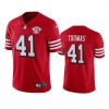 Nike San Francisco 49ers #41 Ambry Thomas Red Rush 75th Anniversary Stitched NFL Vapor Untouchable Limited Jersey