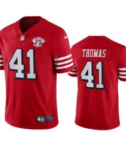 Nike San Francisco 49ers #41 Ambry Thomas Red Rush 75th Anniversary Stitched NFL Vapor Untouchable Limited Jersey