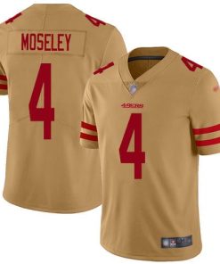 Nike San Francisco 49ers #4 Emmanuel Moseley Gold Stitched NFL Limited Inverted Legend Jersey