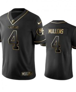Nike San Francisco 49ers #4 Nick Mullens Black Golden Limited Edition Stitched NFL Jersey