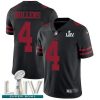 Nike San Francisco 49ers #4 Nick Mullens Black Super Bowl LIV 2020 Alternate Stitched NFL Vapor Untouchable Limited Jersey