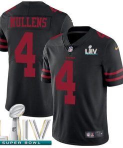 Nike San Francisco 49ers #4 Nick Mullens Black Super Bowl LIV 2020 Alternate Stitched NFL Vapor Untouchable Limited Jersey