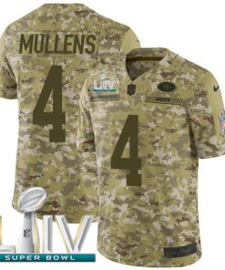 Nike San Francisco 49ers #4 Nick Mullens Camo Super Bowl LIV 2020 Stitched NFL Limited 2018 Salute To Service Jersey