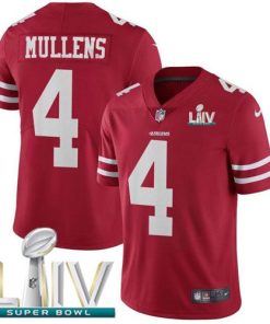 Nike San Francisco 49ers #4 Nick Mullens Red Super Bowl LIV 2020 Team Color Stitched NFL Vapor Untouchable Limited Jersey