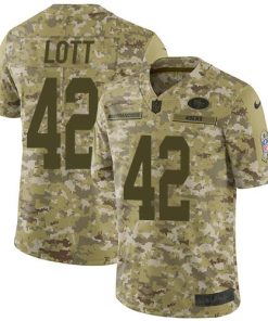 Nike San Francisco 49ers #42 Ronnie Lott Camo Stitched NFL Limited 2018 Salute To Service Jersey