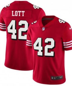 Nike San Francisco 49ers #42 Ronnie Lott Red Team Color Stitched NFL Vapor Untouchable Limited II Jersey