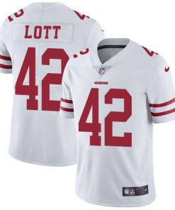 Nike San Francisco 49ers #42 Ronnie Lott White Stitched NFL Vapor Untouchable Limited Jersey