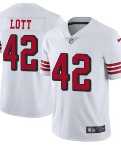 Nike San Francisco 49ers #42 Ronnie Lott White Rush Stitched NFL Vapor Untouchable Limited Jersey
