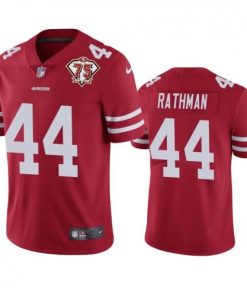 Nike San Francisco 49ers #44 Tom Rathman Red 75th Anniversary Stitched NFL Vapor Untouchable Limited Jersey