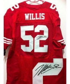 Nike San Francisco 49ers #52 Patrick Willis Red Team Color Stitched NFL Elite Autographed Jersey