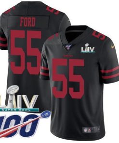 Nike San Francisco 49ers #55 Dee Ford Black Super Bowl LIV 2020 Alternate Stitched NFL 100th Season Vapor Limited Jersey