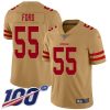 Nike San Francisco 49ers #55 Dee Ford Gold Stitched NFL Limited Inverted Legend 100th Season Jersey
