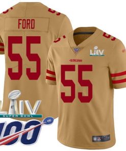 Nike San Francisco 49ers #55 Dee Ford Gold Super Bowl LIV 2020 Stitched NFL Limited Inverted Legend 100th Season Jersey