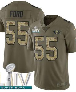 Nike San Francisco 49ers #55 Dee Ford Olive/Camo Super Bowl LIV 2020 Stitched NFL Limited 2017 Salute To Service Jersey