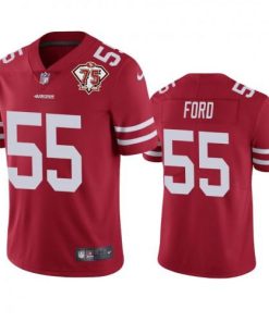 Nike San Francisco 49ers #55 Dee Ford Red 75th Anniversary Stitched NFL Vapor Untouchable Limited Jersey