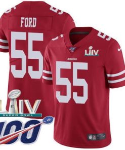 Nike San Francisco 49ers #55 Dee Ford Red Super Bowl LIV 2020 Team Color Stitched NFL 100th Season Vapor Limited Jersey