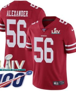 Nike San Francisco 49ers #56 Kwon Alexander Red Super Bowl LIV 2020 Team Color Stitched NFL 100th Season Vapor Limited Jersey