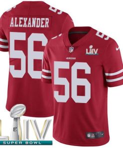 Nike San Francisco 49ers #56 Kwon Alexander Red Super Bowl LIV 2020 Team Color Stitched NFL Vapor Untouchable Limited Jersey