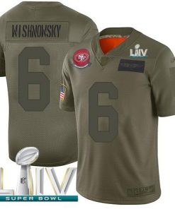 Nike San Francisco 49ers #6 Mitch Wishnowsky Camo Super Bowl LIV 2020 Stitched NFL Limited 2019 Salute To Service Jersey