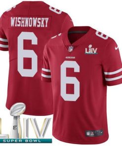 Nike San Francisco 49ers #6 Mitch Wishnowsky Red Super Bowl LIV 2020 Team Color Stitched NFL Vapor Untouchable Limited Jersey