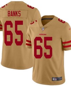 Nike San Francisco 49ers #65 Aaron Banks Gold Stitched NFL Limited Inverted Legend Jersey