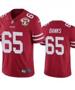 Nike San Francisco 49ers #65 Aaron Banks Red 75th Anniversary Stitched NFL Vapor Untouchable Limited Jersey