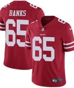 Nike San Francisco 49ers #65 Aaron Banks Red Team Color Stitched NFL Vapor Untouchable Limited Jersey
