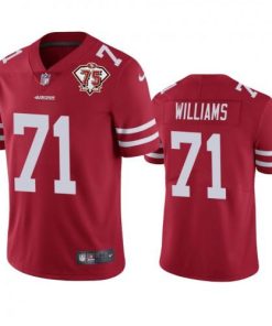 Nike San Francisco 49ers #71 Trent Williams Red 75th Anniversary Stitched NFL Vapor Untouchable Limited Jersey