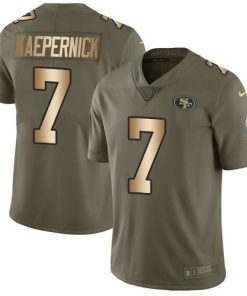Nike San Francisco 49ers #7 Colin Kaepernick Olive/Gold Stitched NFL Limited 2017 Salute To Service Jersey