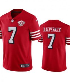 Nike San Francisco 49ers #7 Colin Kaepernick Red Rush 75th Anniversary Stitched NFL Vapor Untouchable Limited Jersey