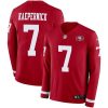 Nike San Francisco 49ers #7 Colin Kaepernick Red Team Color Stitched NFL Limited Therma Long Sleeve Jersey