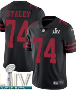 Nike San Francisco 49ers #74 Joe Staley Black Super Bowl LIV 2020 Alternate Stitched NFL Vapor Untouchable Limited Jersey